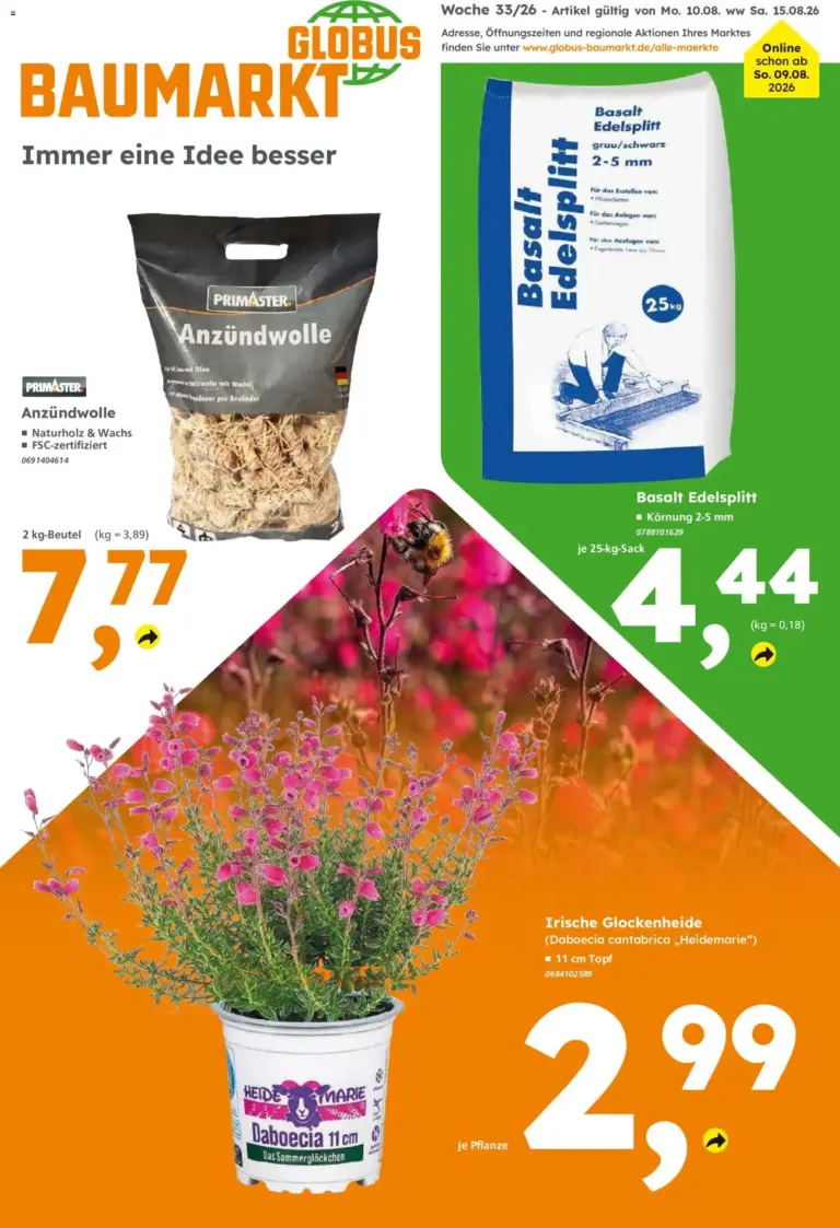 Globus Baumarkt Prospekt Oranienburg-Germendorf ab 10.08.2026