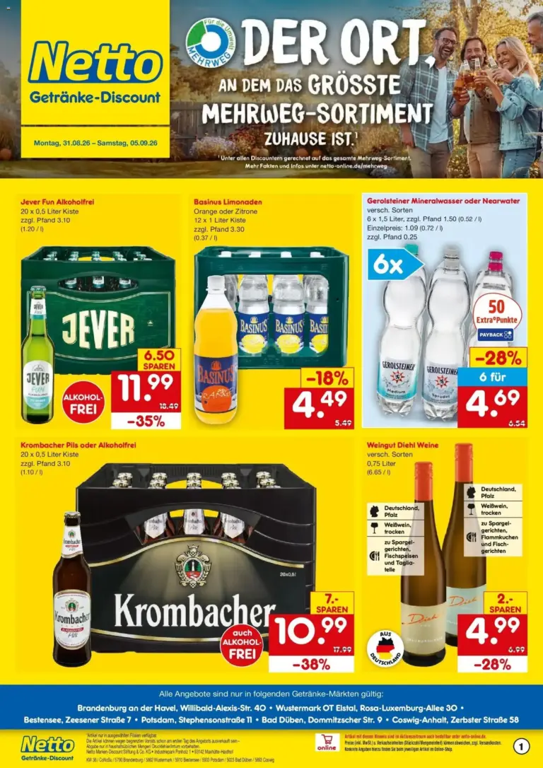 Netto Marken-Discount Prospekt Wustermark-Elstal ab 31.08.2026